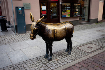 Donkey -  sculpture in Torun,Poland
