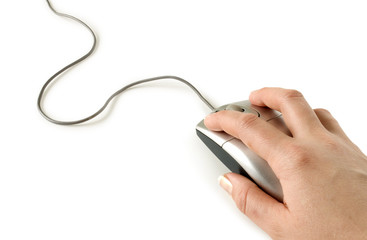 computer mouse in hand