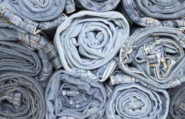 rolls of jeans