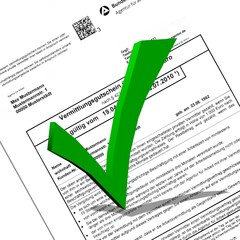 Vermittlungsgutschein mit Haken