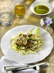 salade de champignons grillés - salad with grilled mushrooms