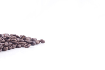 dark roasted fair trade coffee beans at random