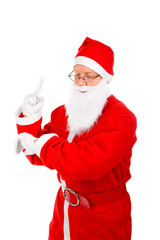 santa claus looking on the watch