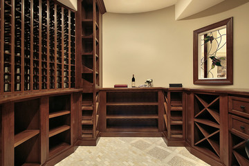 Wine cellar in luxury home