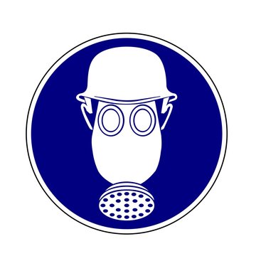 Gebotsschild: Gasmaske