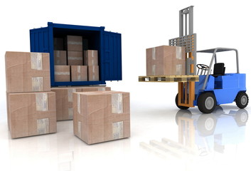 Loading of boxes is isolated in a container