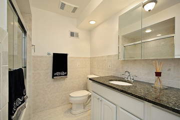 Master bath with glass shower
