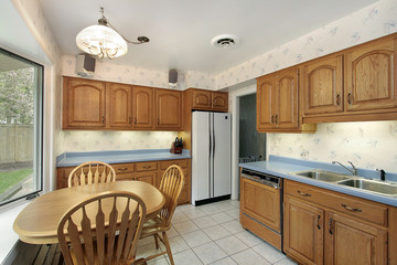 Kitchen with wood cabinetry