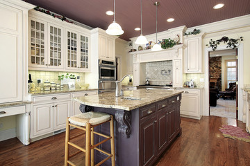Kitchen with white cabinetry