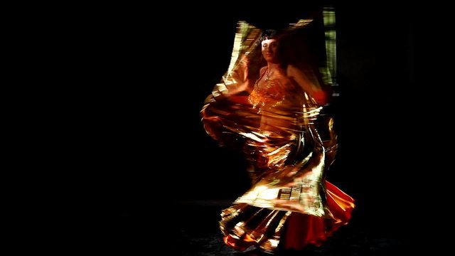 Arabic dancer with gold wing