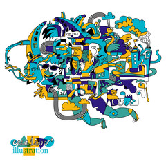 creative funky illustration