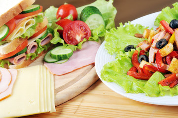 sandwich and  salad