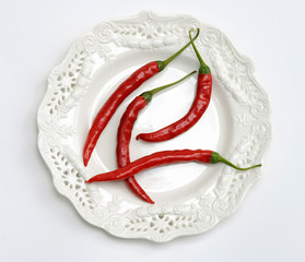 Chili Peppers on A Plate