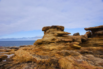 Yellow stones on the Arctic Coast