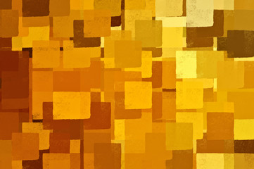 Square shapes brown and yellow. Abstract illustration.