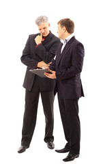 Two businessmen discussing - Isolated studio picture