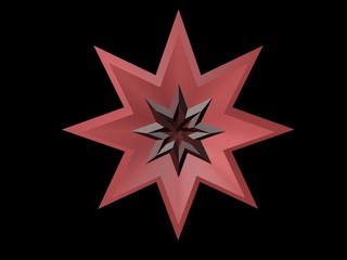 3D Stern 8 Strahlen lila