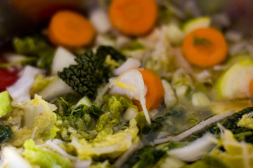 big pan of vegetable soup