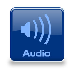 Button Audio blau