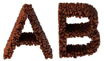 Roasted Coffee font A and B letters