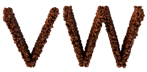 Roasted Coffee font V and W letters