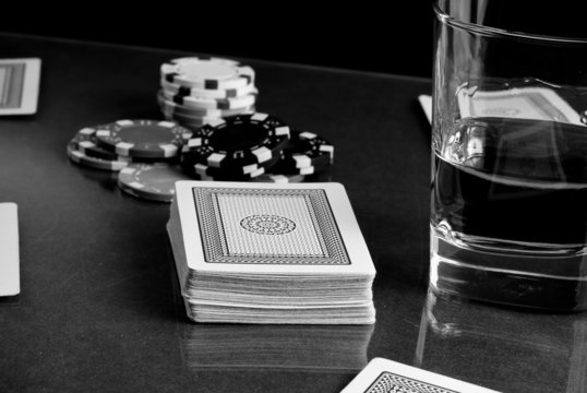 Black and White Conceptual Image of Gambling