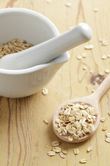 oatmeal on wooden table