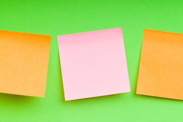 Reminder notes on the bright colorful paper