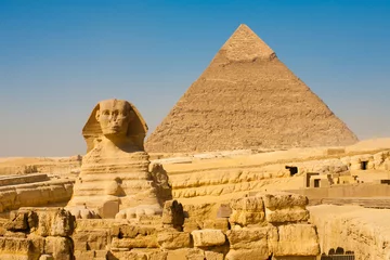 Foto op Canvas Sphinx Khafre Giza Pyramids Classic © Pius Lee