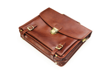 Leather case isolated on the white background