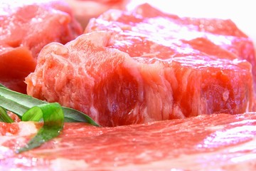 Close up with fresh meat
