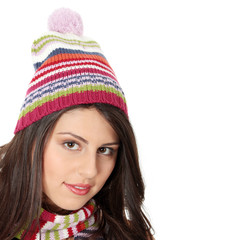 Young woman with winter cap