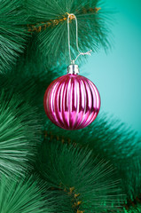 Fototapeta na wymiar Christmas decoration on the tree - holiday concept