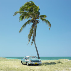 Vieille voiture, Playa del Este, Province de La Havane, Cuba