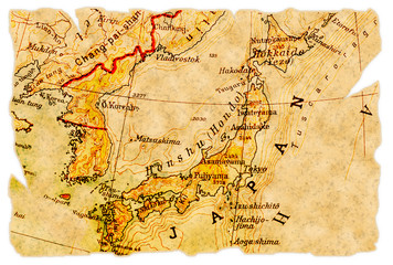 Naklejka premium Japan old map