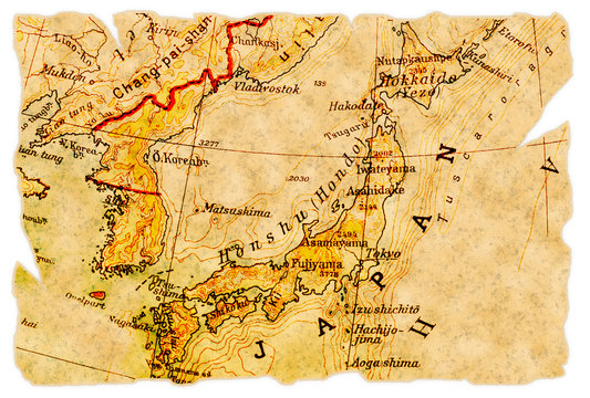 Fototapeta Japan old map