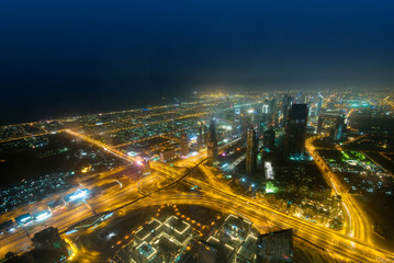 Fototapeta na wymiar Panorama dół miasto Dubai city - Zjednoczone Emiraty Arabskie
