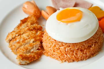 Set of American style fried rice