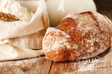 fresh bread on the table