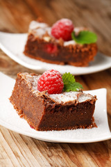 chocolate cake with raspberry