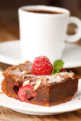 chocolate cake with raspberry