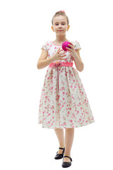 Cute little girl with a christmas-tree ball