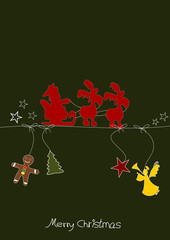 Weihnachtskarte mit Schlitten