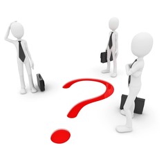 3d man business with question mark