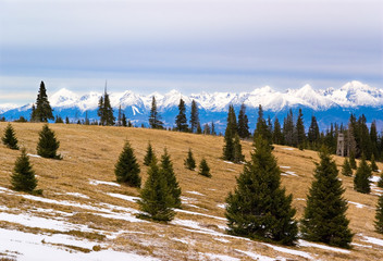 High tatras mountains in Slovakia winter nature