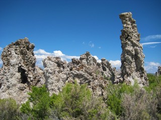 Tufa towers & large tufe spire,  Mono Lake Tufa Nature Reserve