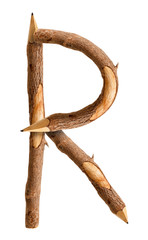 Obraz premium Pencil wood, letter R