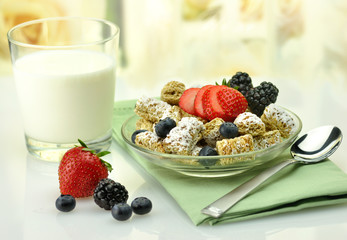 Shredded Wheat Cereal with fruits and berries