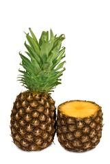cutted pineapple isolated on a white background