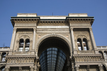 Fototapeta na wymiar Milan - A triumphal arch of Galleria Vittorio Emanuele II